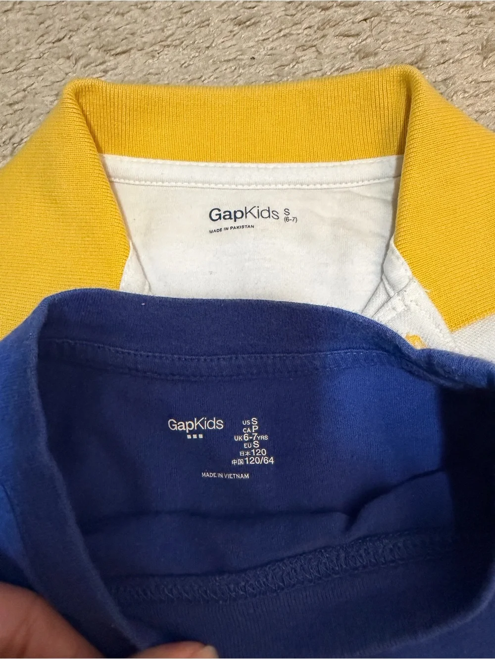 Gap Kids Blue Long-Sleeve Tee & Yellow White Stripe Polo